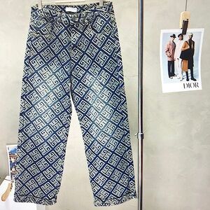Geometric Patterned Wide-Leg Pants
